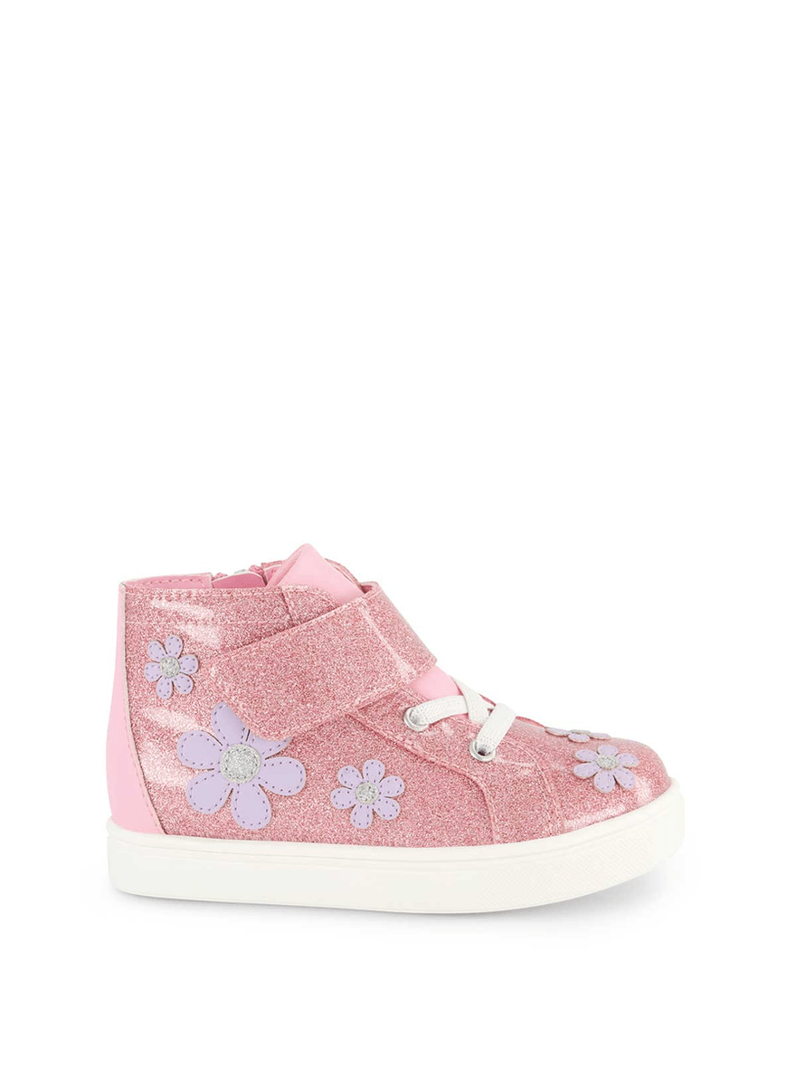 Jessica Simpson Toddler Gretchen Flower High Top Sneaker in Pink