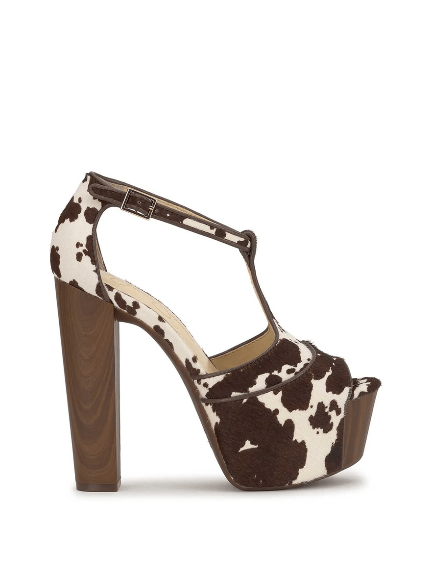 Jessica Simpson Dany T-Strap Platform Sandal in Cow Print