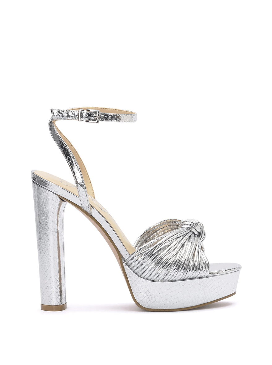 Jessica Simpson Immie Platform Sandal in Silver Snake Silver Metallic Snake