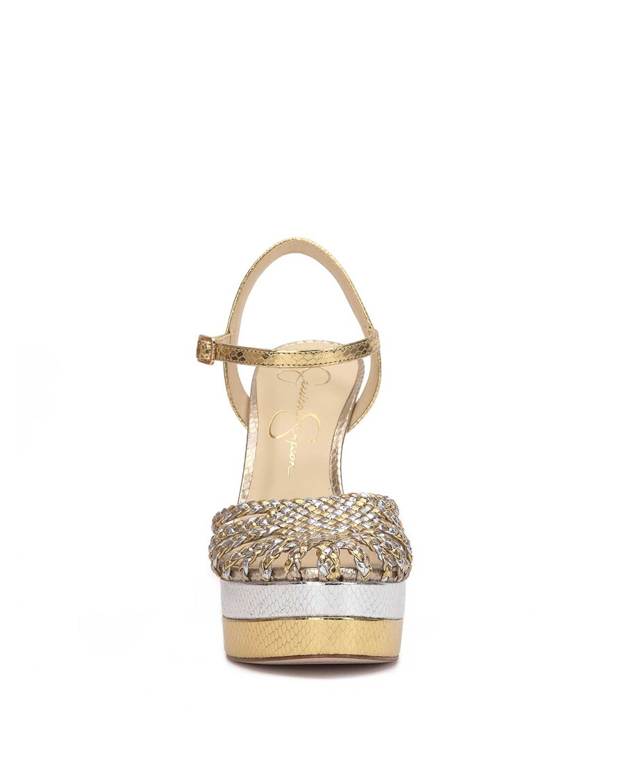 Jessica Simpson Inaia Braided Platform Sandal in Gold