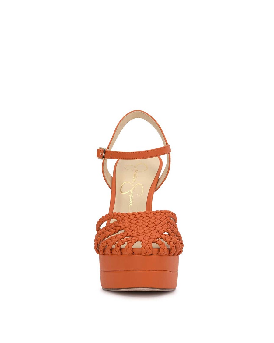 Jessica Simpson Inaia Braided Platform Sandal in Tangerine