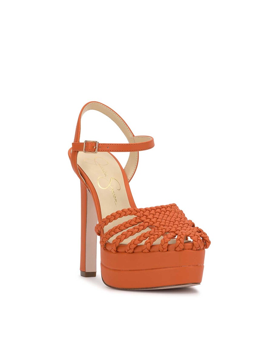 Jessica Simpson Inaia Braided Platform Sandal in Tangerine