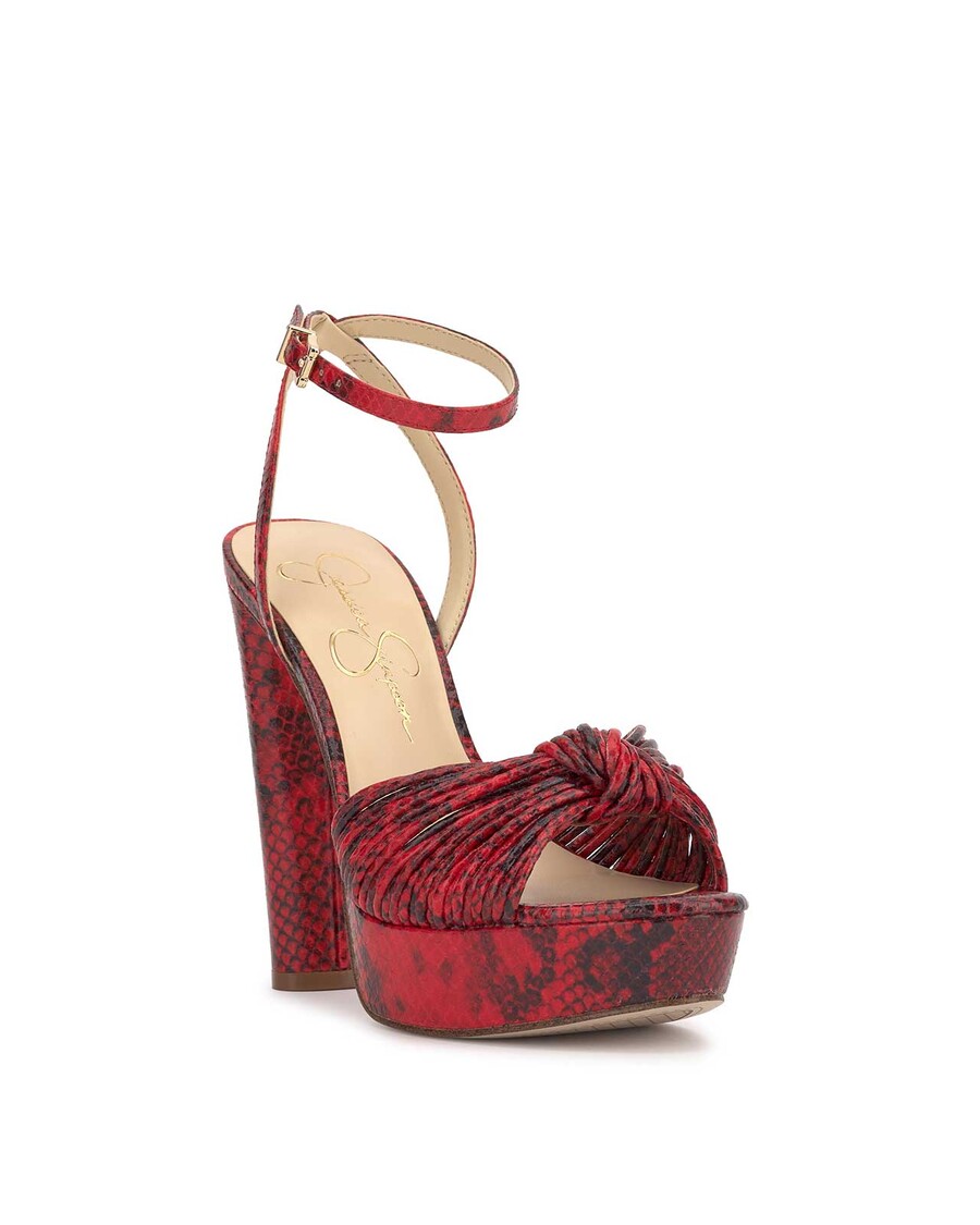 Jessica Simpson Immie Platform Sandal in Red Snake