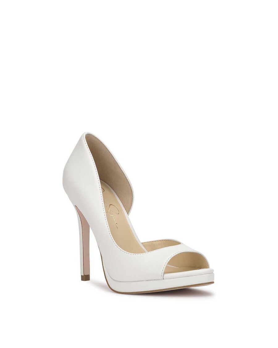 Jessica Simpson Kimli Peep Toe Pump in Bright White