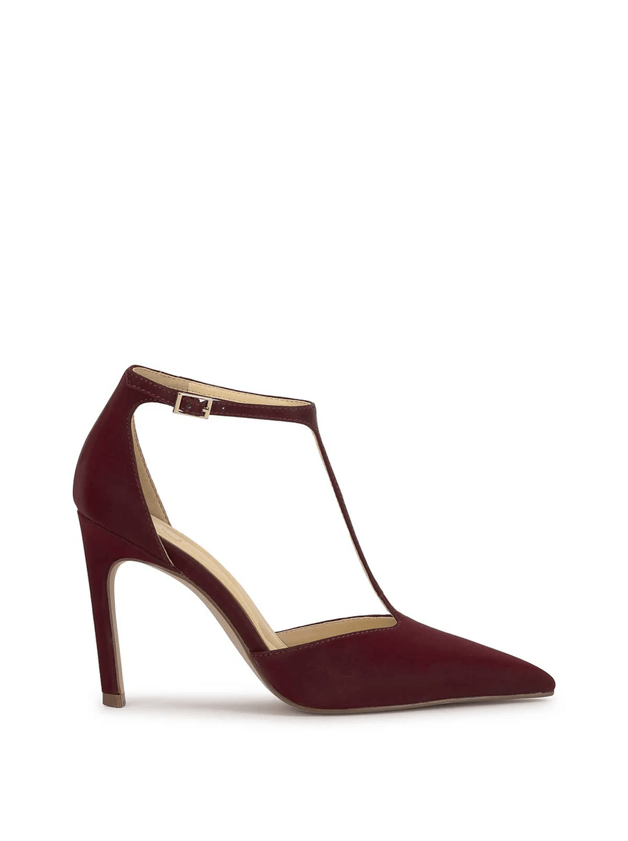 Jessica Simpson Willna T-Strap Pump in Dark Cherry