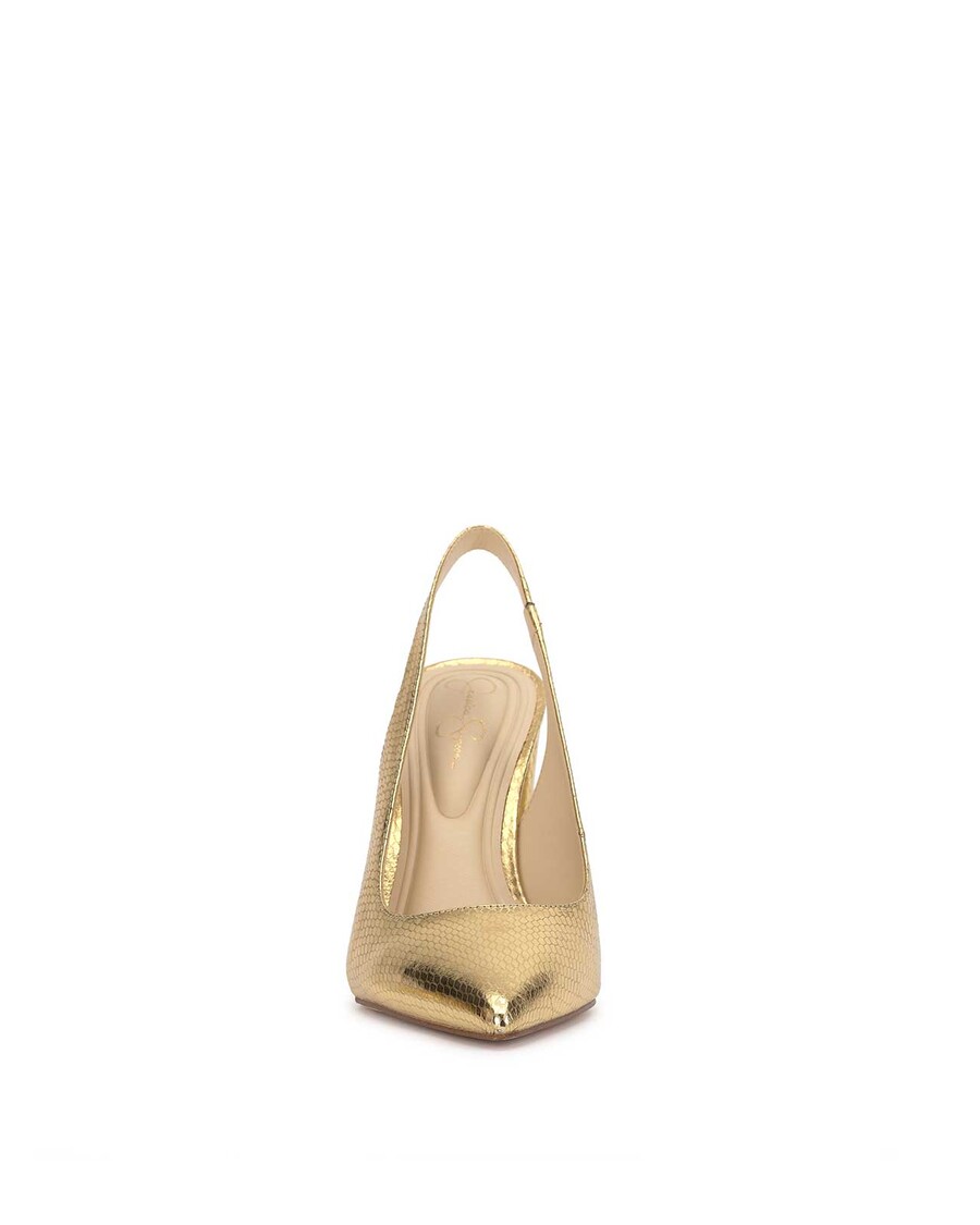 Jessica Simpson Noula Slingback Pointed Toe Pump in Gold