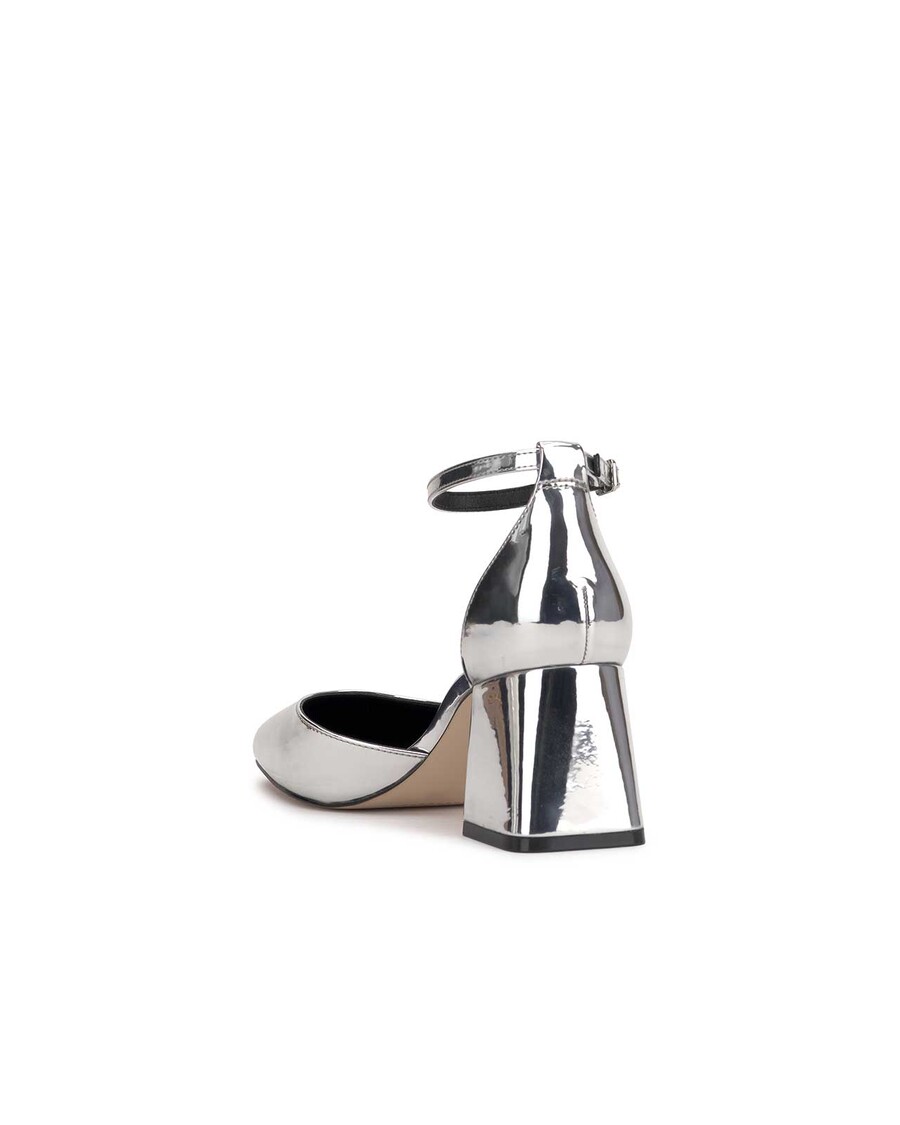 Jessica Simpson Fulian Block Heel Pump in Silver