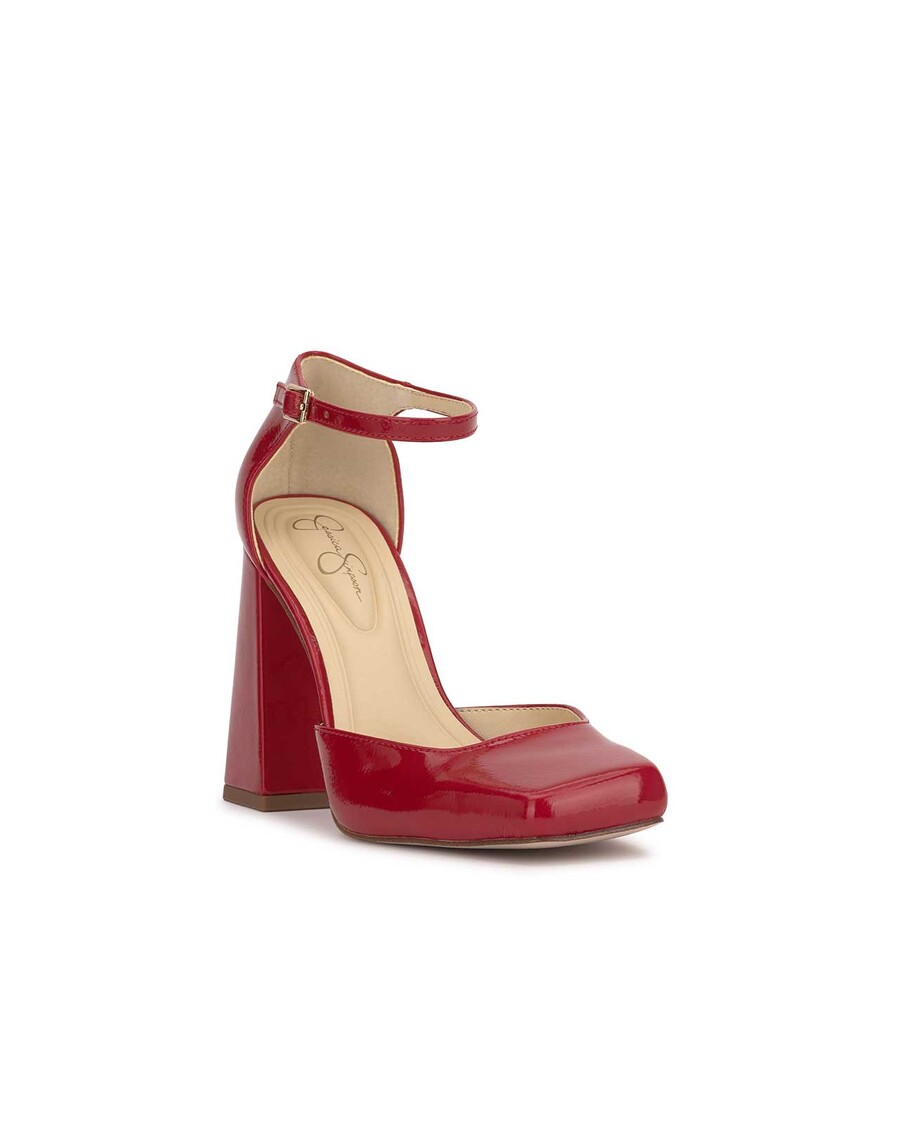 Jessica Simpson Lollah Block Heel Pump in Red Muse