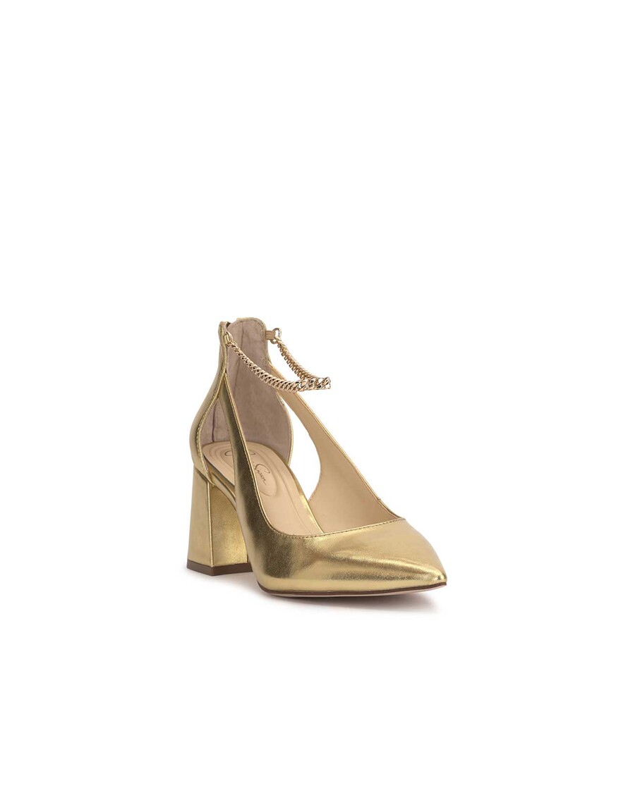 Jessica Simpson Sylan Chain Ankle Strap Pump in Gold