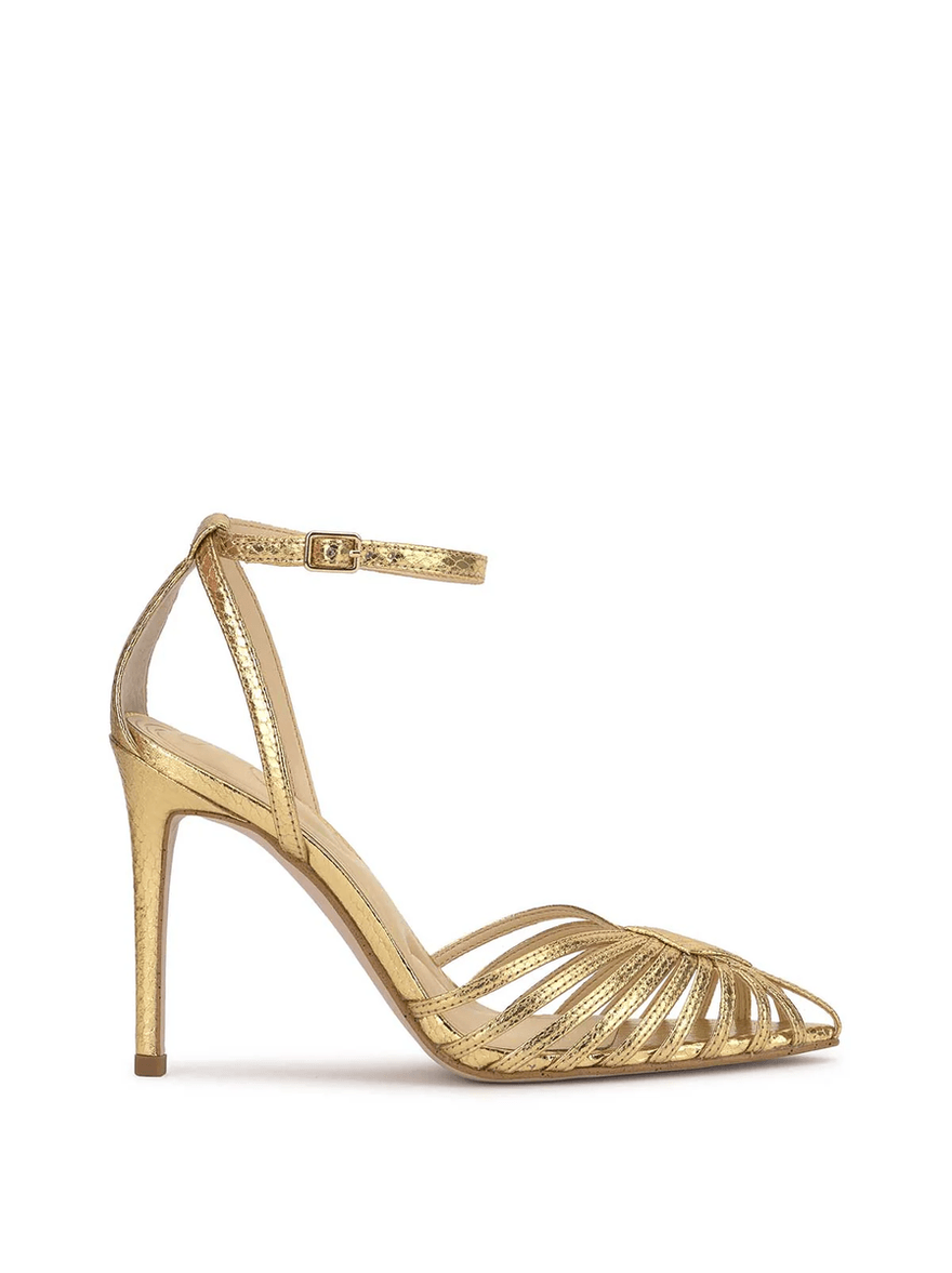 Jessica Simpson Paveri Pump in Gold Gold Metallic Snake