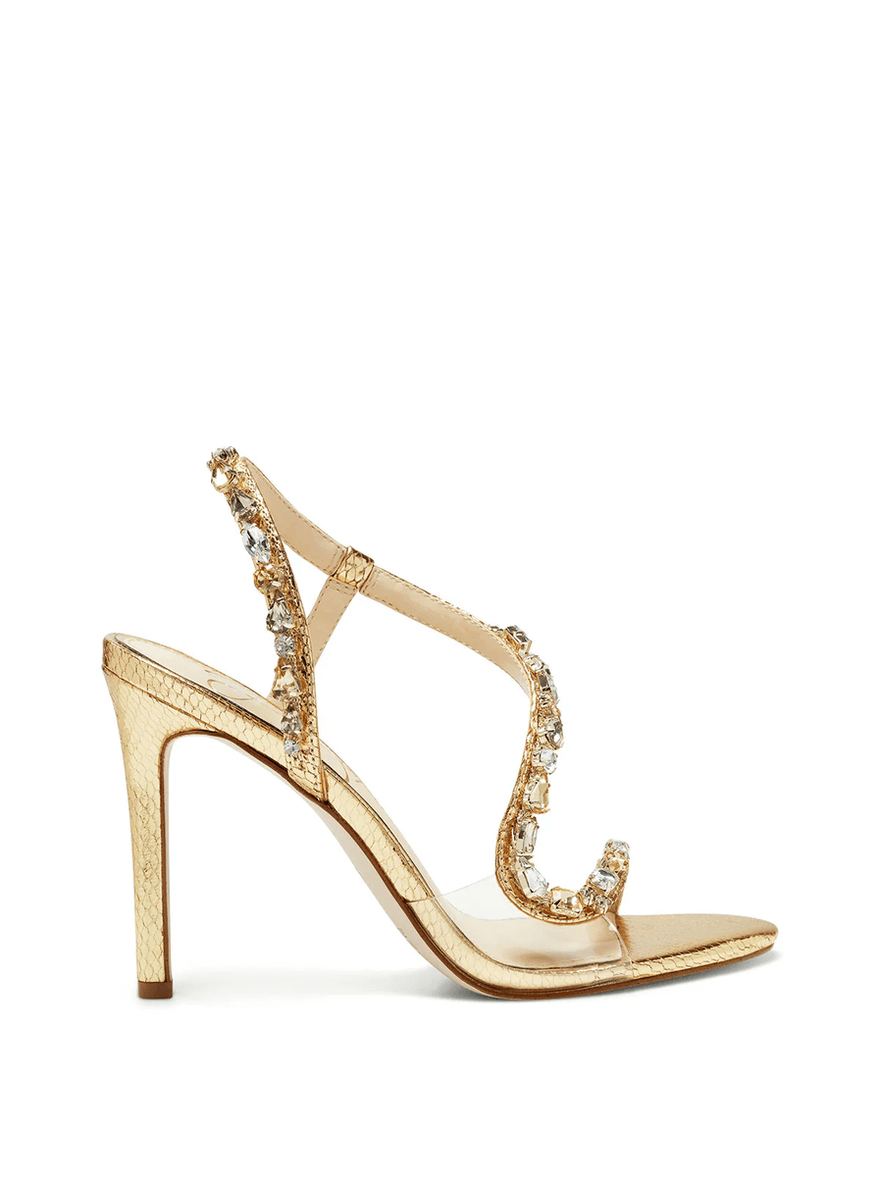 Jessica Simpson Jaycin High Heel in Gold Gold Metallic Snake