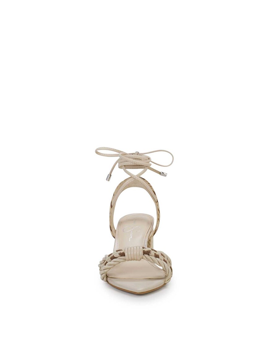 Jessica Simpson Prim Woven Block Heel Sandal in Cream