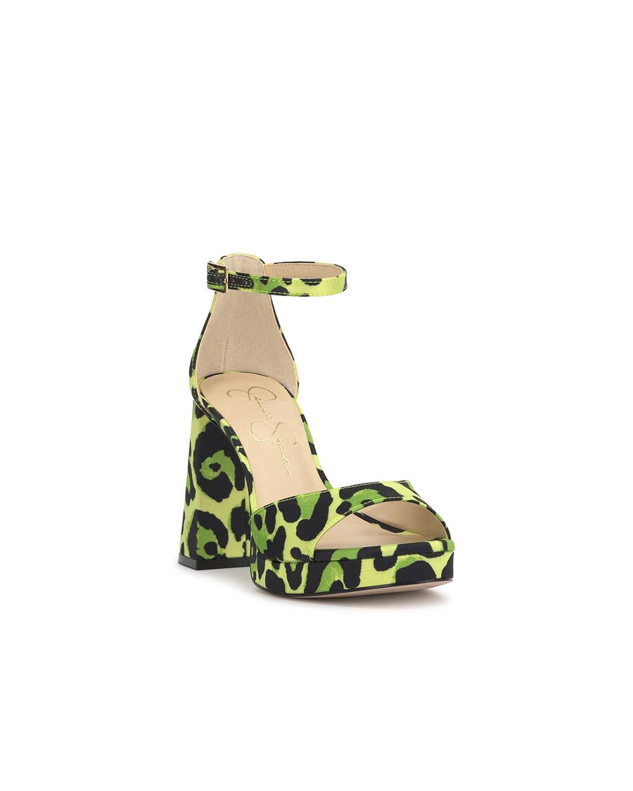Jessica Simpson Kaliah Platform Sandal in Green Leopard