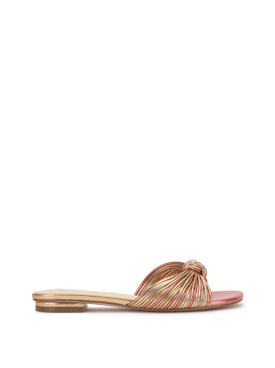 Jessica Simpson Dydra Flat Sandal in Soft Pink & Gold Gold Pink Ombre