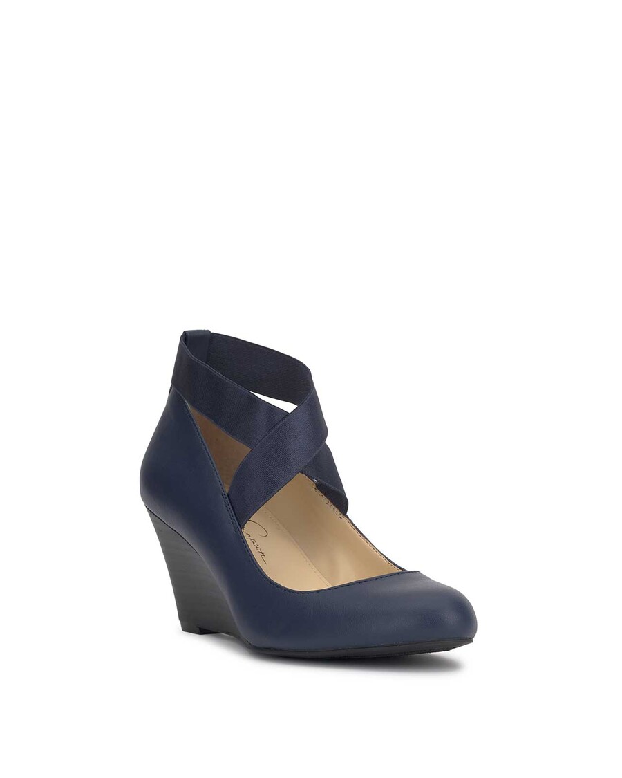 Jessica Simpson Saedra Wedge in Navy Baby