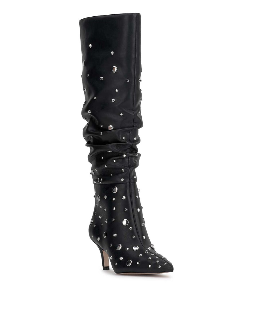 Jessica Simpson Naevy Slouch Boot in Black Studs